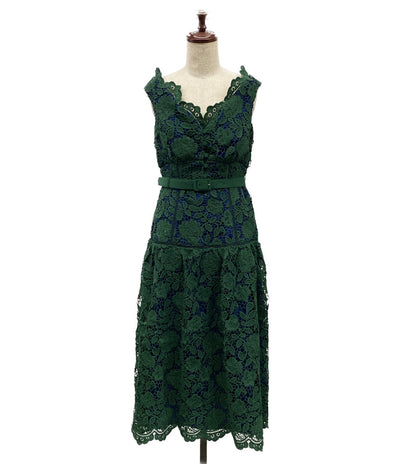 self-portrait ノースリーブワンピース RS-20-074 グリーン レース レディース SIZE UK10 セルフ ポートレイト