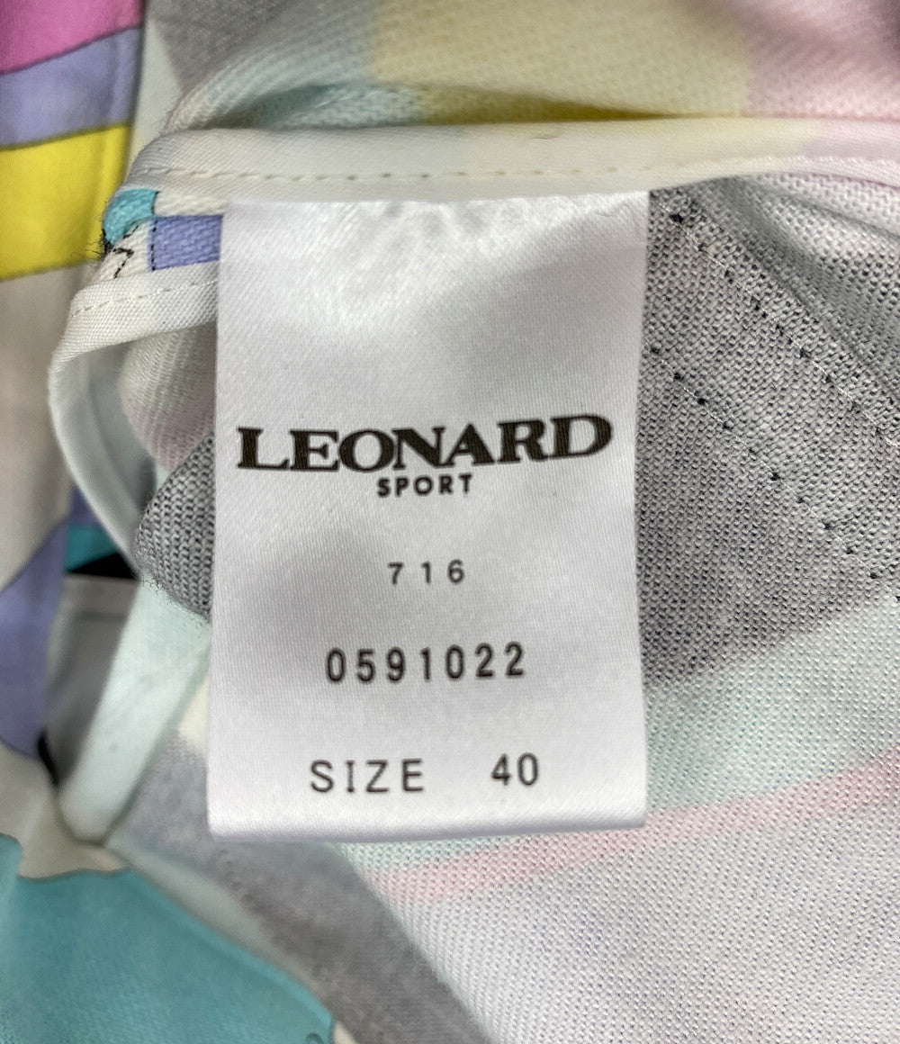 LEONARD ジャケット 総柄 腰ベルト レディース SIZE 40 レオナール