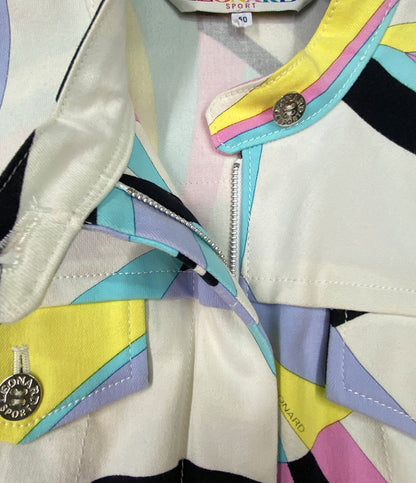 LEONARD ジャケット 総柄 腰ベルト レディース SIZE 40 レオナール