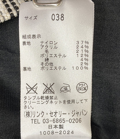 theory luxe ノーカラーコート ブラック ストライプ 03-5309600 レディース SIZE 38 セオリーリュクス