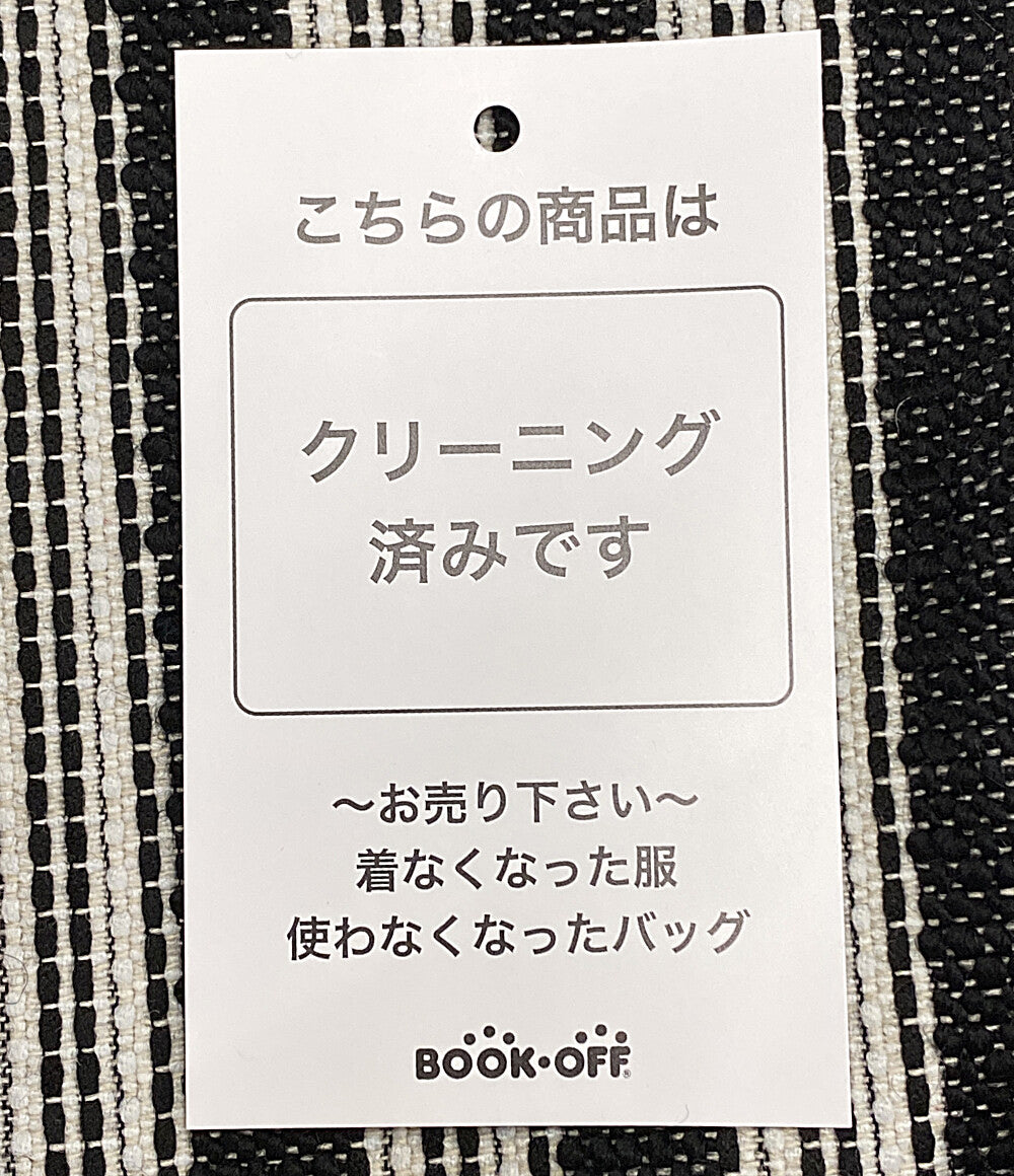theory luxe ノーカラーコート ブラック ストライプ 03-5309600 レディース SIZE 38 セオリーリュクス