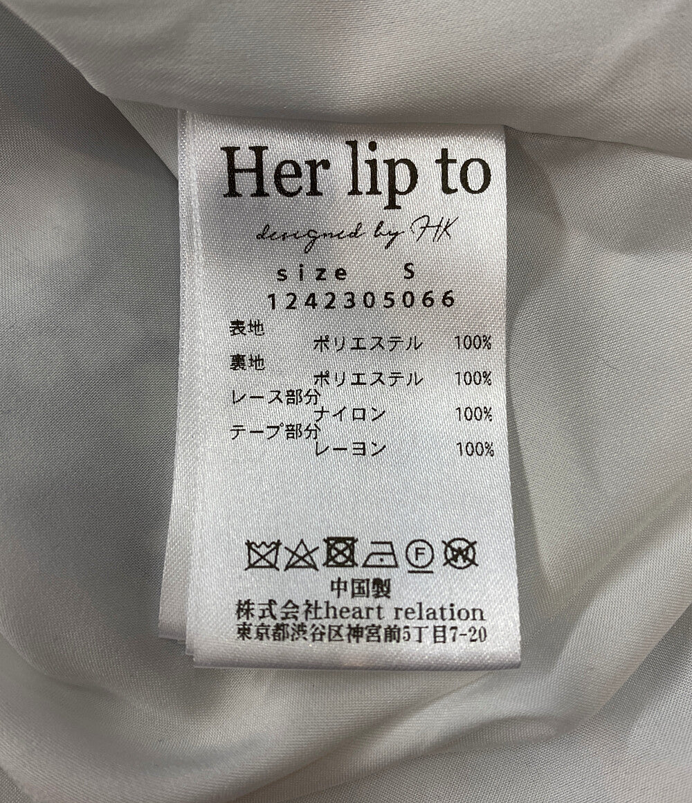 ハーリップトゥ ワンピース Lace Trimmed Floral Dress ノースリーブ 2024ss レディース SIZE S Her lip to