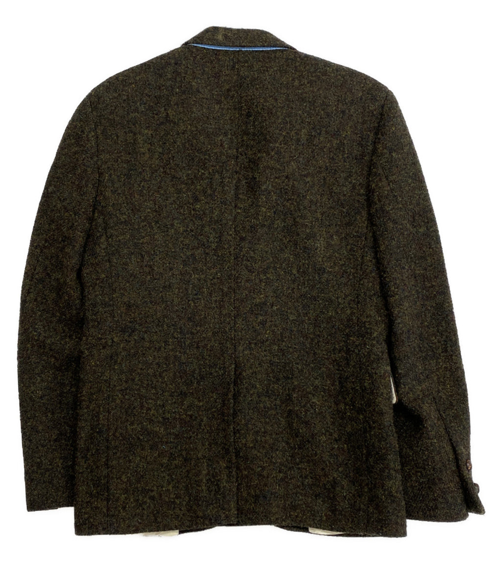 美品　コムデギャルソンオム　ウールオリーブグリーンテーラードジャケット　XS コムデギャルソン オムCOMME des GARCONS HOMME 縮絨ウールナイロン