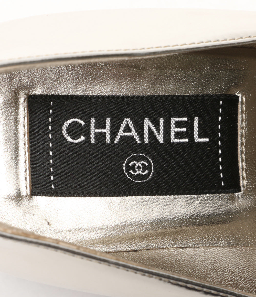 シャネル  パンプス シルバー ココマーク 切替     G38733 レディース SIZE 37  CHANEL