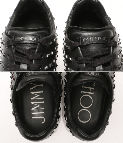 ジミーチュウ  スニーカー レザー ブラック スタッズ      メンズ SIZE 42  JIMMY CHOO