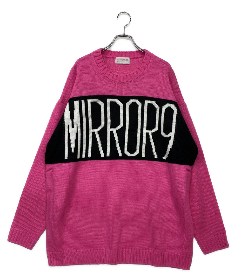 美品 ミラーナイン ニット ホワイトロゴ ピンク      レディース SIZE XL  MIRROR9