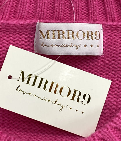 美品 ミラーナイン ニット ホワイトロゴ ピンク      レディース SIZE XL  MIRROR9