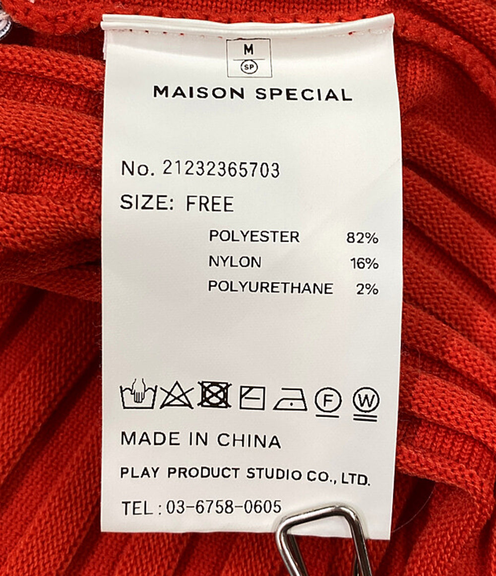 メゾン スペシャル リブカットソー RED      レディース SIZE FREE  MAISON SPECIAL