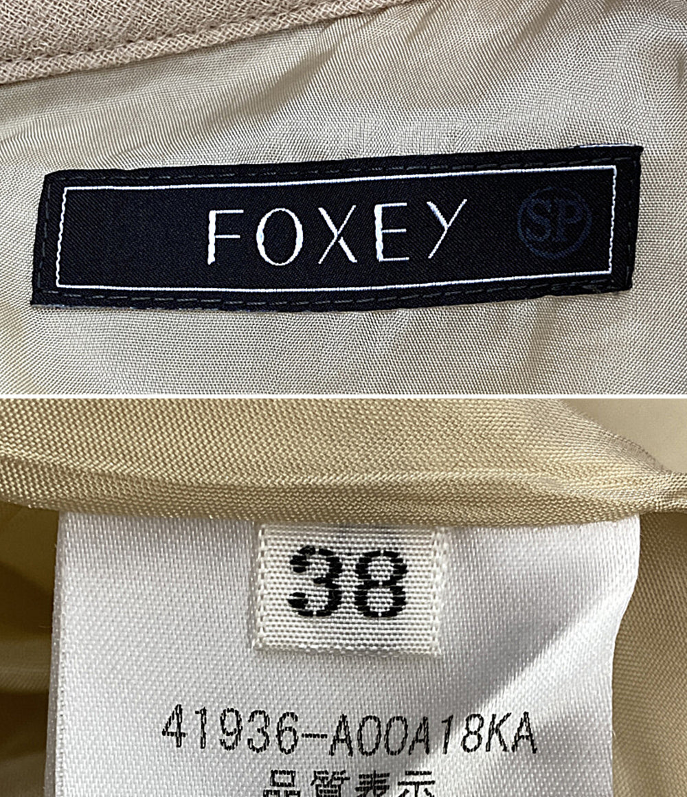 フォクシー  ノースリーブワンピース 41936-A00A18KA ベルト付き      レディース SIZE 38  foxey