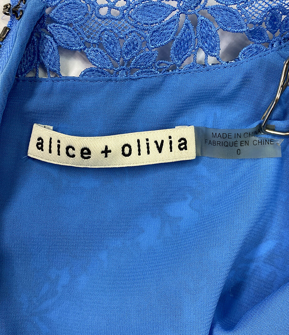 アリスオリビア 長袖ワンピース プリーツレース 花柄      レディース SIZE -  alice＋olivia