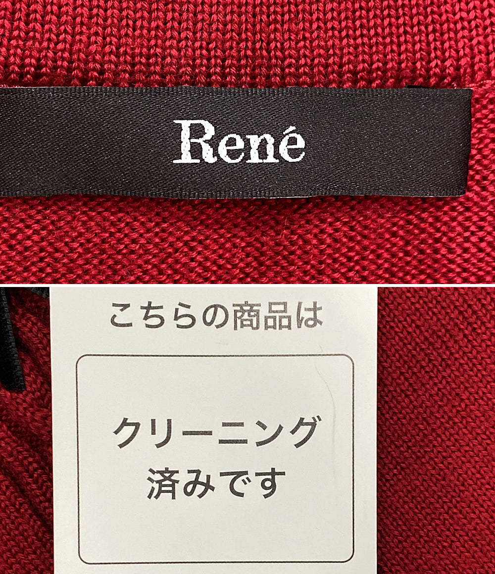 ルネ カーディガン 5142130 ウール100 レッド      レディース SIZE 34  Rene