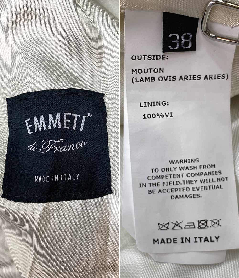 EMMETI ファーコート オフホワイト レディース SIZE 38 エンメティ