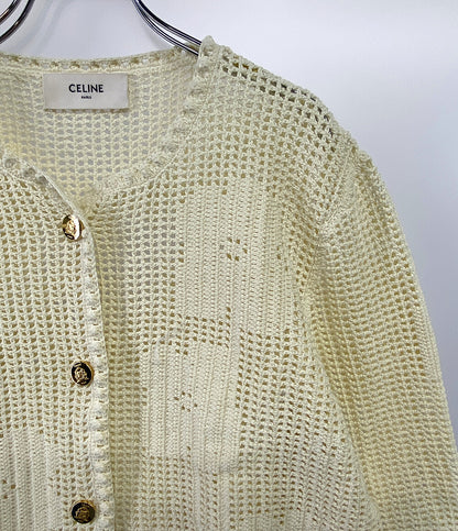 セリーヌ  カーディガン フローラルハンドクロシェ オフホワイト 24SS    2AE4T845X  レディース SIZE M  CELINE