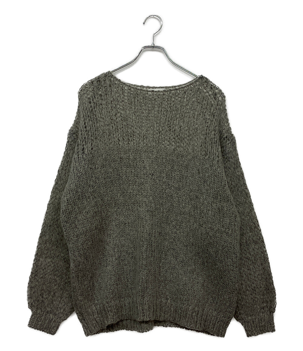 CLANE ニット ライトグレー HALF SHEER LOOSE MOHAIR 23AW レディース SIZE 1 クラネ