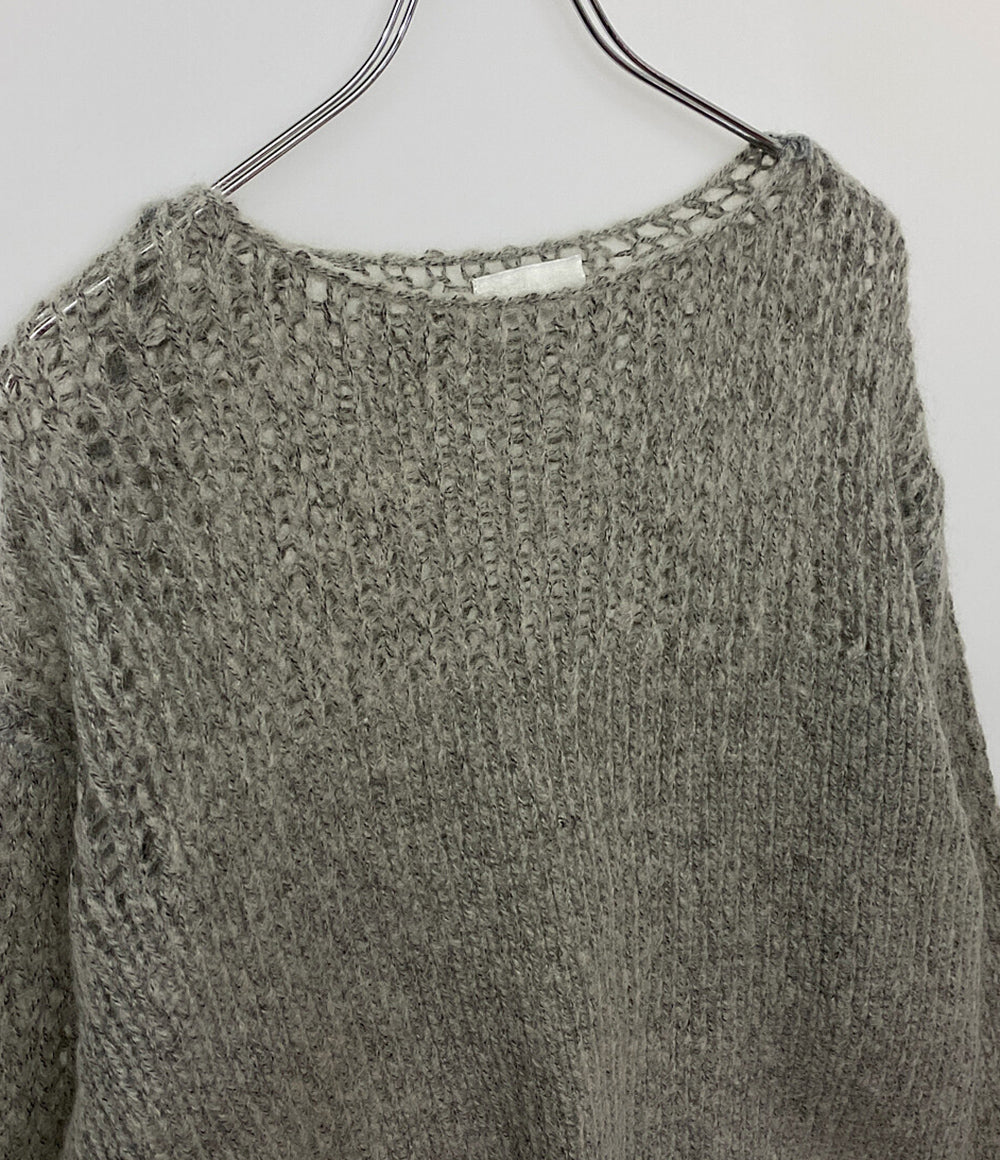 CLANE ニット ライトグレー HALF SHEER LOOSE MOHAIR 23AW レディース SIZE 1 クラネ
