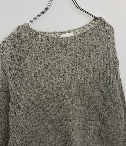 CLANE ニット ライトグレー HALF SHEER LOOSE MOHAIR 23AW レディース SIZE 1 クラネ