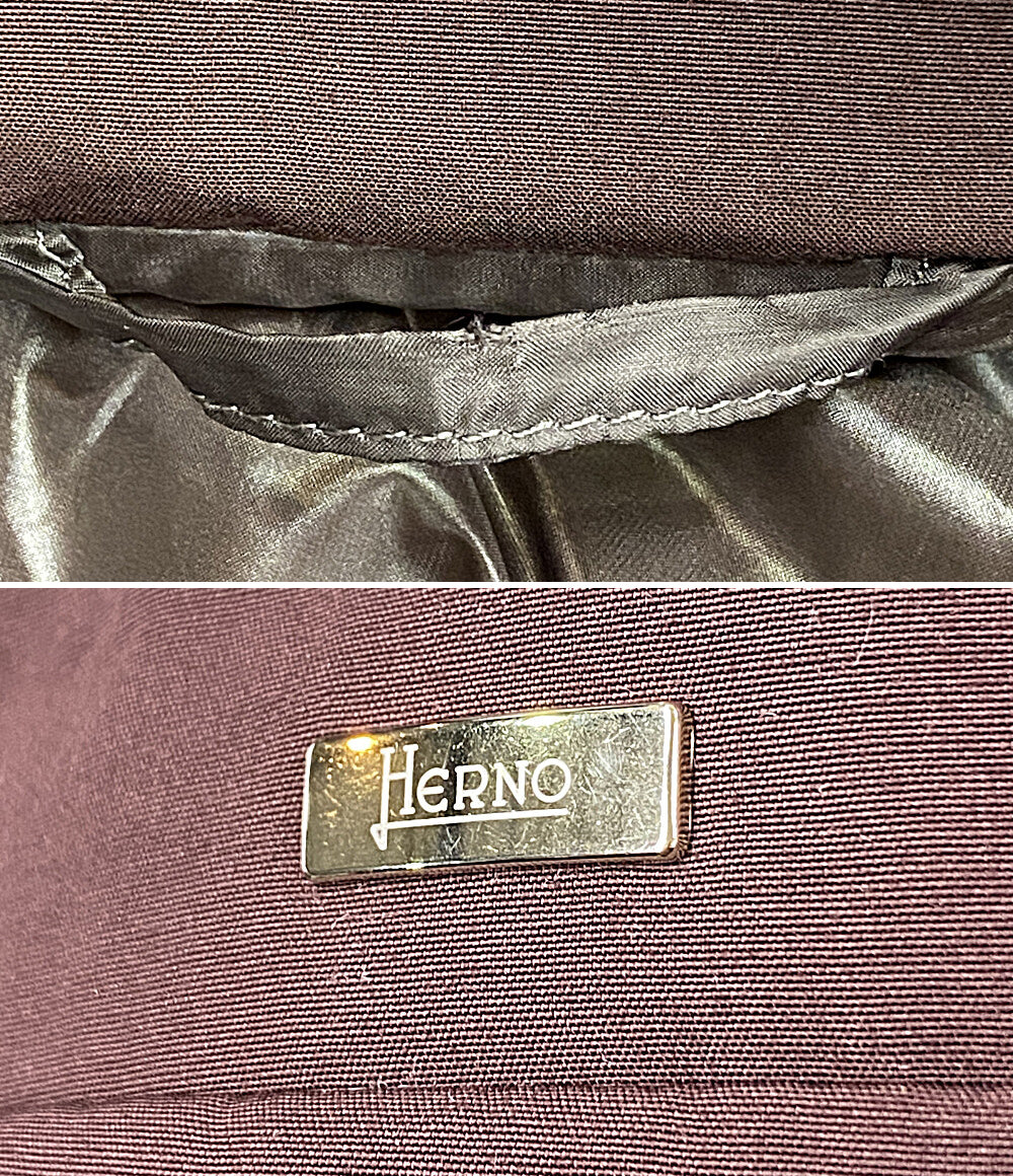ヘルノ ダウンコート PI0375D-19298-6950 ボルドー レディース SIZE 48 HERNO