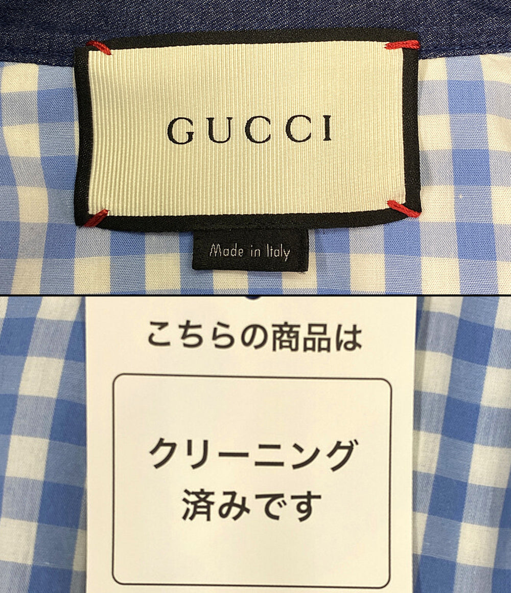 グッチ  長袖シャツ デニム襟チェックシャツ      レディース SIZE 38  GUCCI