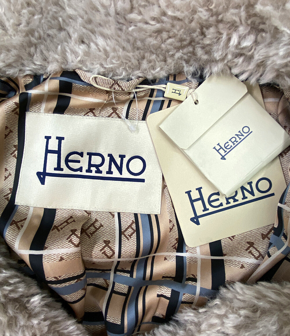 ヘルノ 美品 ファーコート カーリー レディース SIZE 44 HERNO
