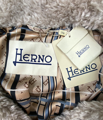 ヘルノ 美品 ファーコート カーリー レディース SIZE 44 HERNO