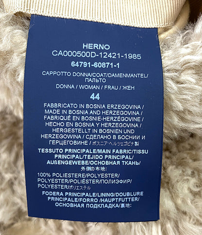 ヘルノ 美品 ファーコート カーリー レディース SIZE 44 HERNO