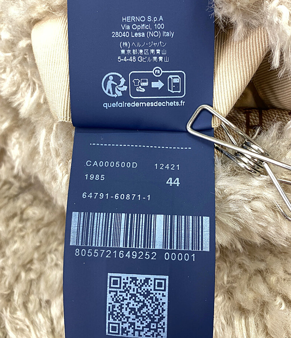 ヘルノ 美品 ファーコート カーリー レディース SIZE 44 HERNO