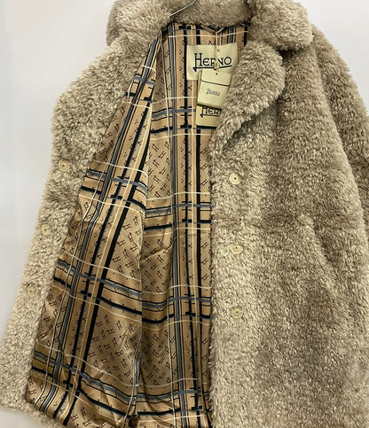 ヘルノ 美品 ファーコート カーリー レディース SIZE 44 HERNO