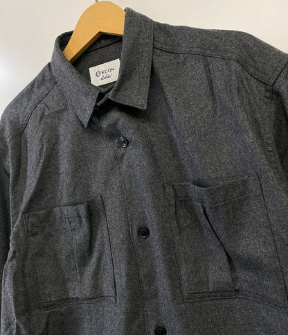 クオン 長袖シャツ WOOL FLANNEL Tucked PK L S Shirt      メンズ SIZE L  KUON