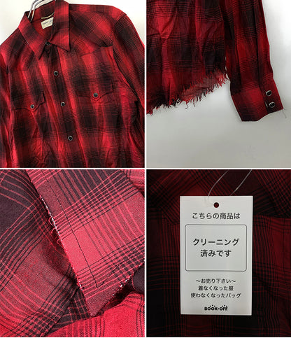 サンローラン  長袖シャツ チェックシャツ 薄手      メンズ SIZE XS  Saint Laurent