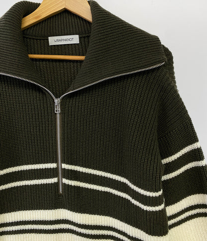 ラッピンノット  ニット カーキボーダー ハーフジップ      レディース SIZE -  WRAPINKNOT