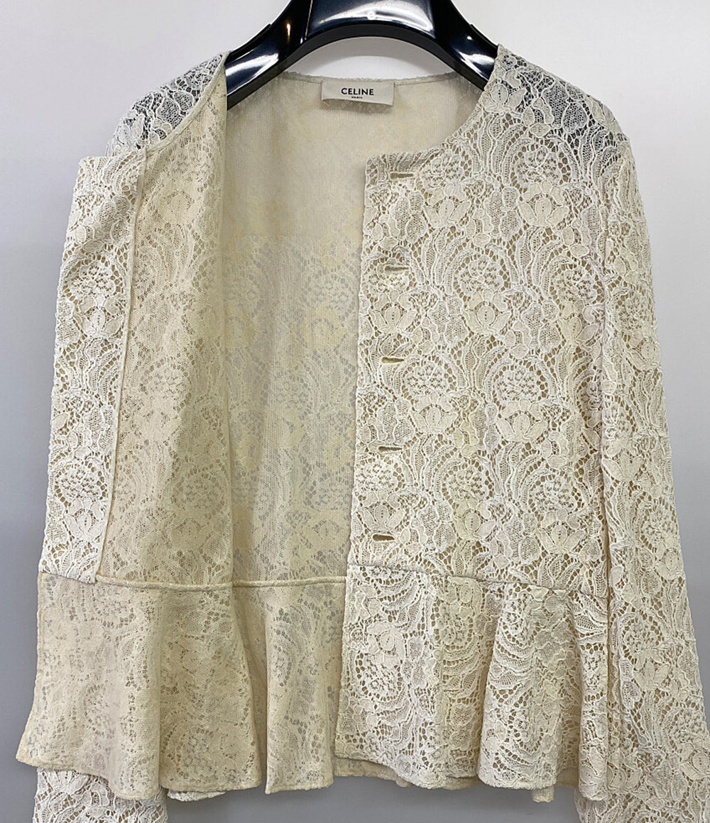 24SSセリーヌCELINE チェルシージャケット レース 美品　38 セリーヌ 美品 チェルシージャケット レース 24SS レディース SIZE 38