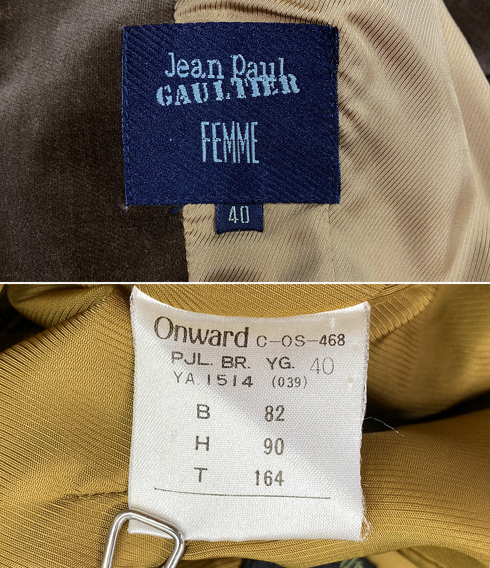ジャンポール・ゴルチェ  ジャケット ベロア ベージュ      レディース SIZE 40  JEAN PAUL GAULTIER