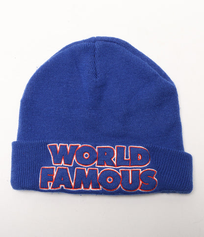 シュプリーム  ニット帽 WORLDFAMOUS ブルー      レディース   Supreme