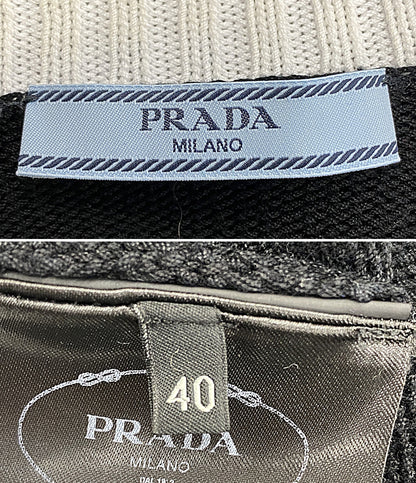 プラダ  半袖ニット p24i1r s212 1z05 ブラック      レディース SIZE 40  PRADA