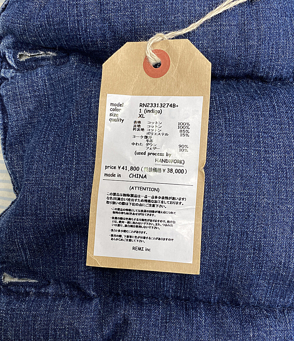 レミレリーフ ダウンベスト インディゴ メンズ SIZE XL REMI RELIEF