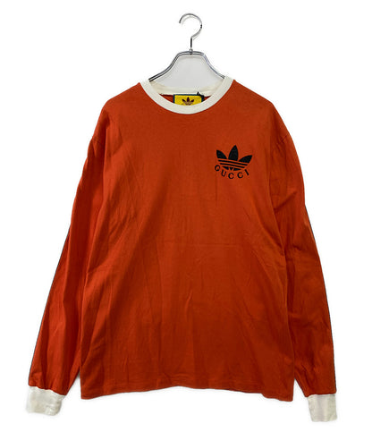 グッチ 美品 アディダス 長袖カットソー 3ライン オレンジ      メンズ SIZE M  GUCCI×ADIDAS