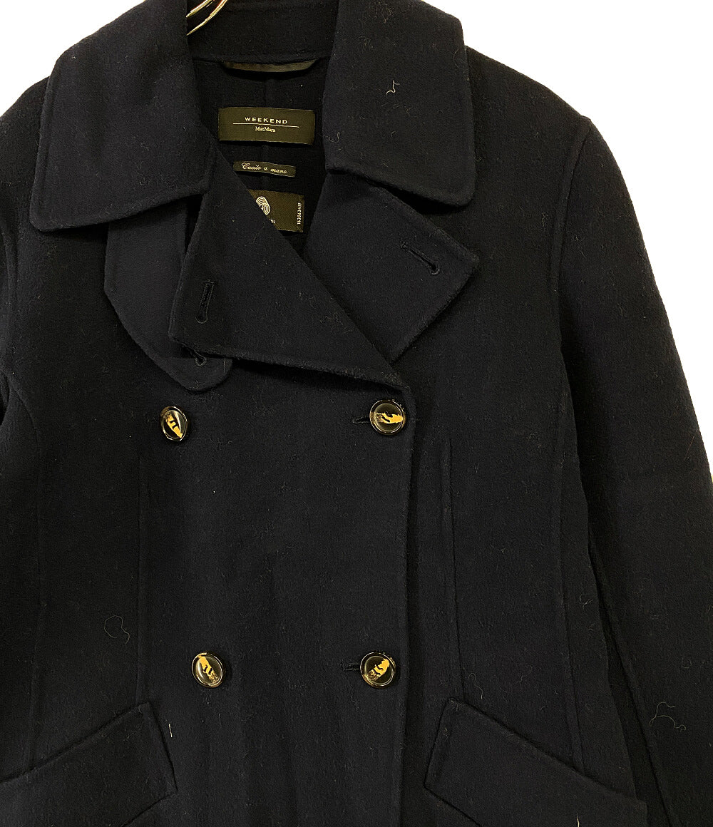 美品✨大きいサイズ 42 マックスマーラ 　ベルテッドコート　ダブルブレスト 黒 Max Mara マックスマーラ S MAX MARA レディース コート CAPI