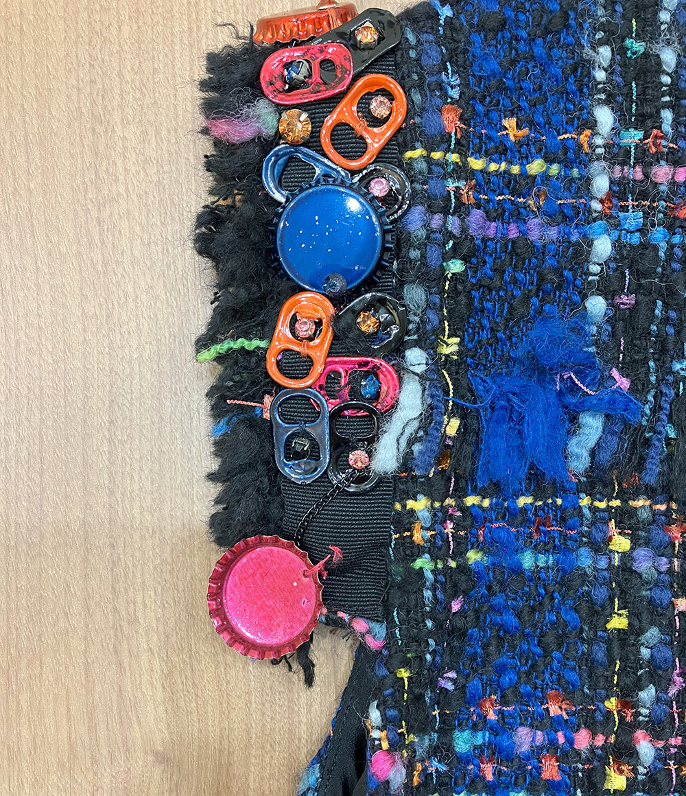 MSGM ノースリーブワンピース ツイード ドリンクキャップ レディース SIZE 44 エムエスジーエム