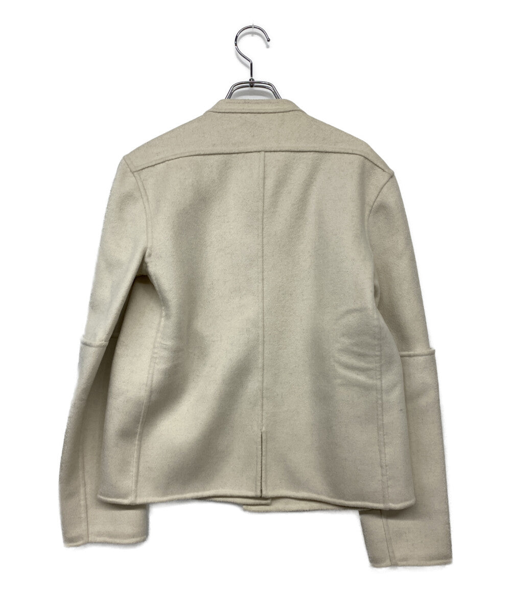 LIVIANA CONTI ノーカラージャケット ホワイト ウール レディース SIZE 40 リビアナコンティ
