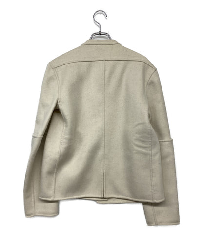 LIVIANA CONTI ノーカラージャケット ホワイト ウール レディース SIZE 40 リビアナコンティ