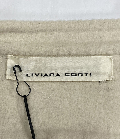 LIVIANA CONTI ノーカラージャケット ホワイト ウール レディース SIZE 40 リビアナコンティ