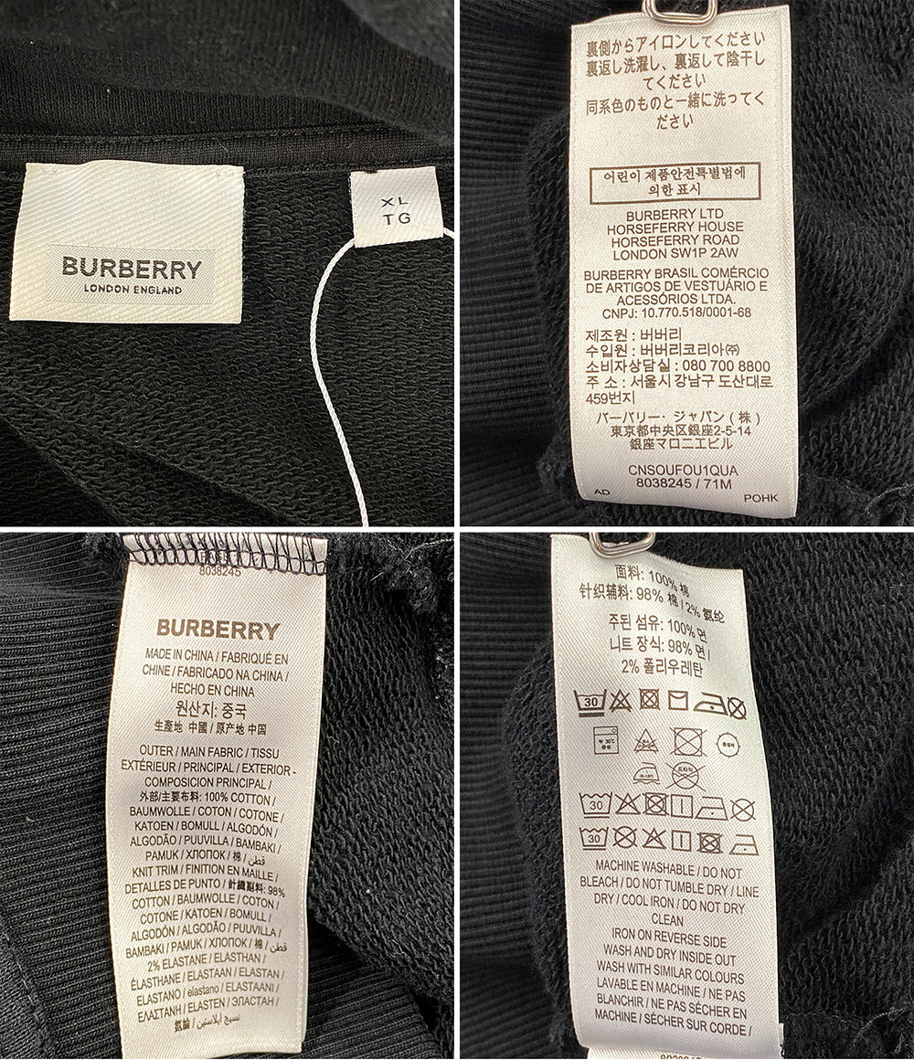 バーバリー  スウェットパーカー ブラック プリント      メンズ SIZE XL  BURBERRY