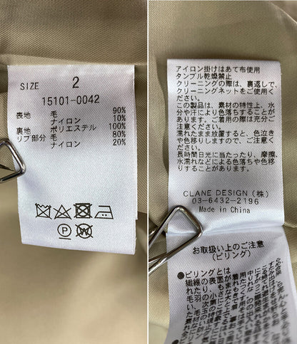 CLANE リブカラーコート RIB COLLAR WOOL LONGCOAT レディース SIZE 2 クラネ