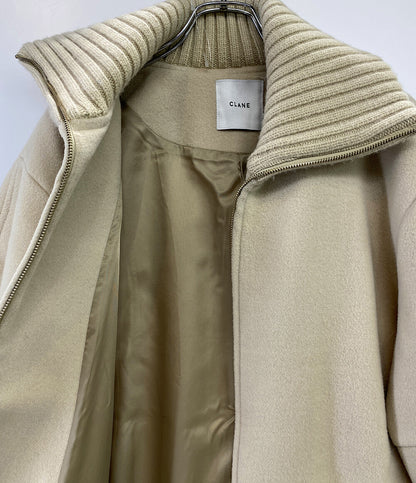 CLANE リブカラーコート RIB COLLAR WOOL LONGCOAT レディース SIZE 2 クラネ