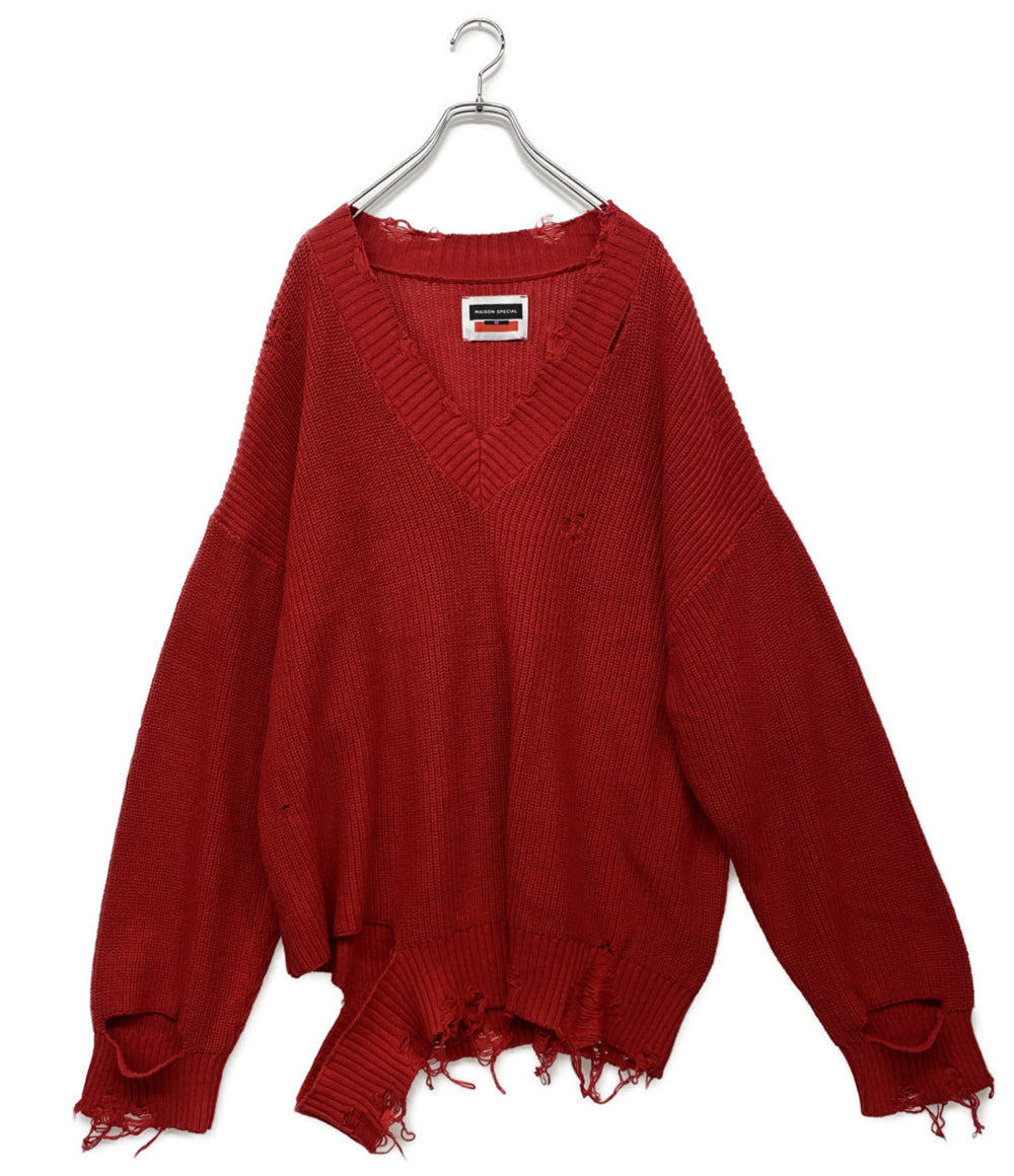 MAISON SPECIAL メゾンスペシャル ニット クラッシュ加工 メンズ SIZE 02