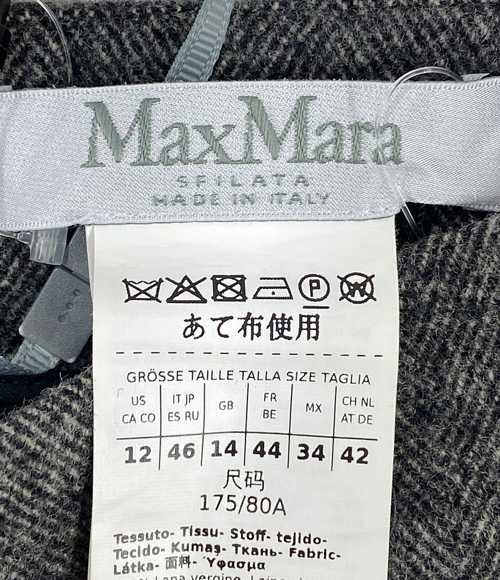 マックスマーラ  パンツ ワイドパンツ ヘリンボーン 11ー13ー64736      レディース SIZE 46  MAX MARA