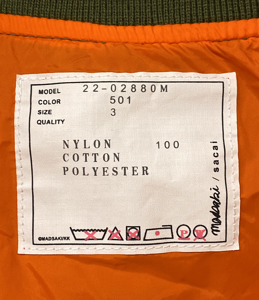 サカイ ジップブルゾン MADSAKI MA-1 カーキ 22AW メンズ SIZE 3 sacai