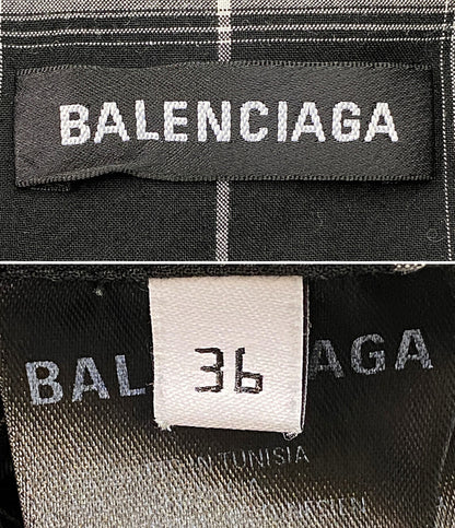 バレンシアガ  長袖シャツ バックロゴチェックシャツ 2019SS      メンズ SIZE 36  BALENCIAGA