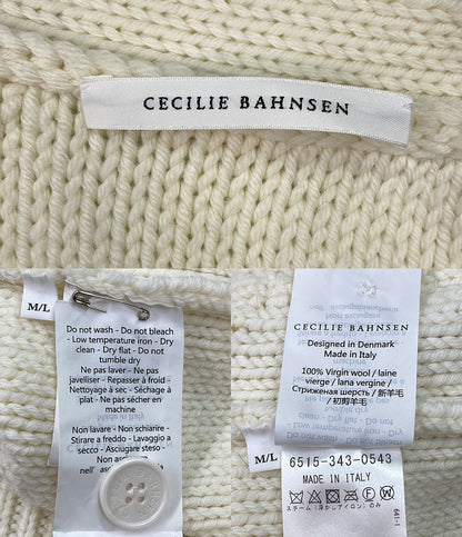 セシリー バンセン 長袖カーディガン ホワイト       レディース SIZE M/L  CECILIE BAHNSEN