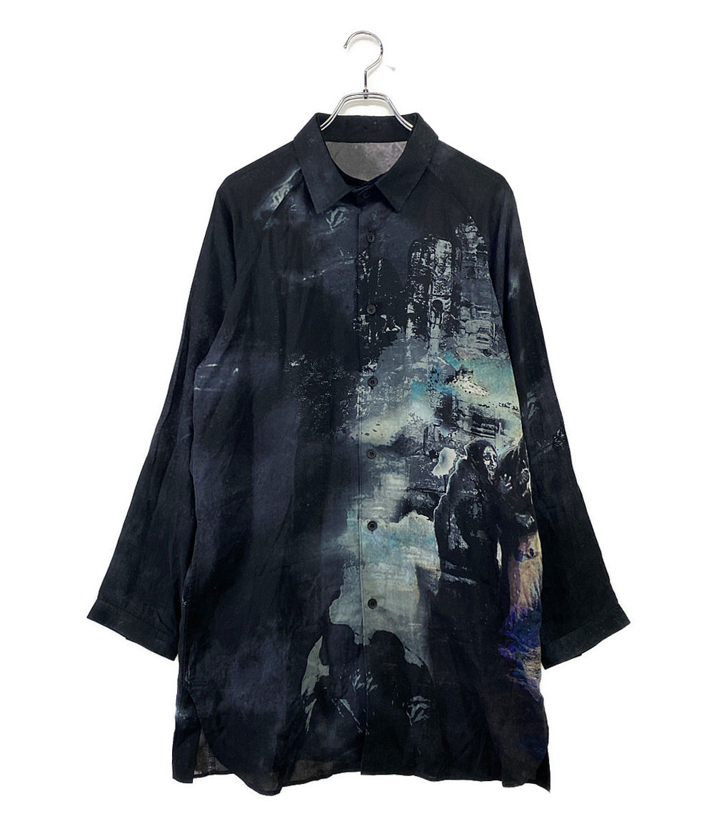 ヨウジヤマモト  長袖シャツ 総柄 2024ss     メンズ SIZE 2  YOHJI YAMAMOTO